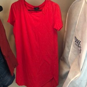 Red shirt dress
